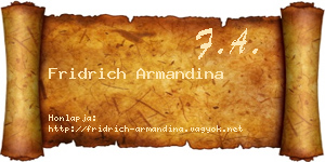Fridrich Armandina névjegykártya